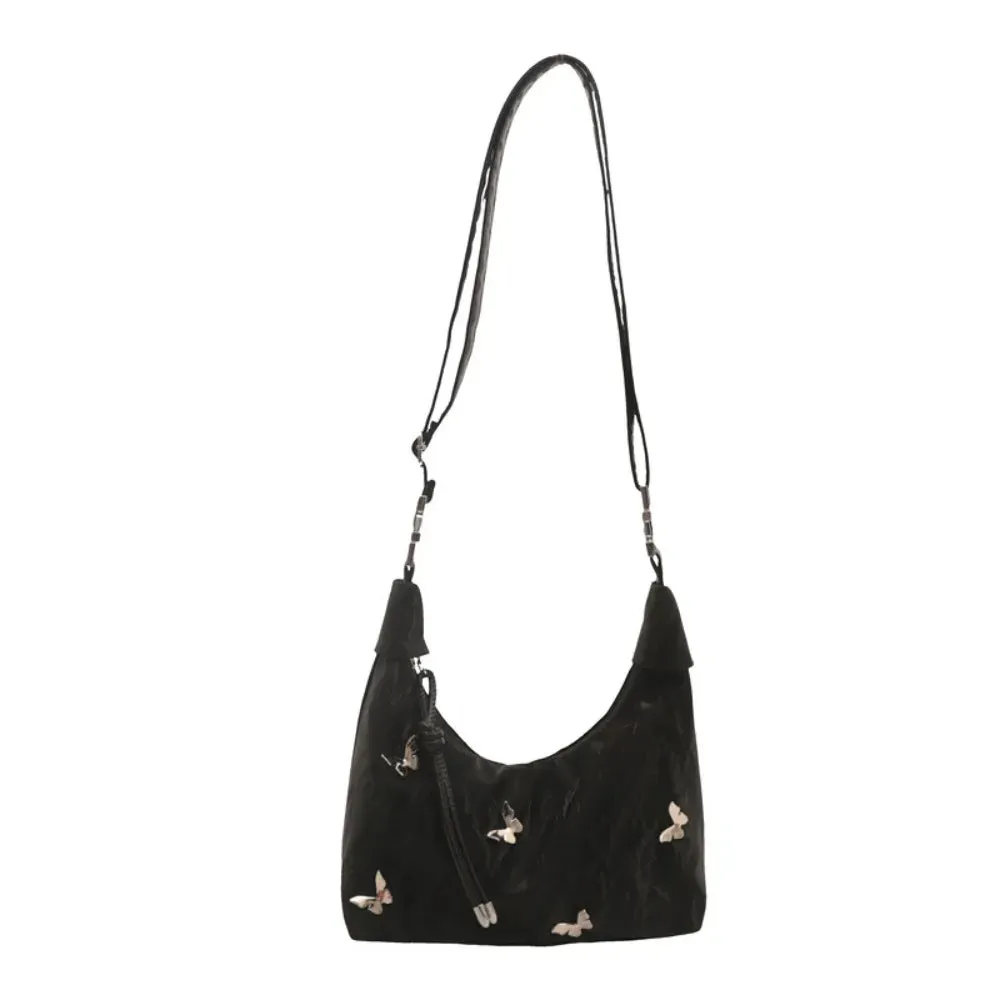 Uakiss New Small Crossbody Bag PU Leather Solid Color Shoulder Bag Butterfly Commuting Bag Girl