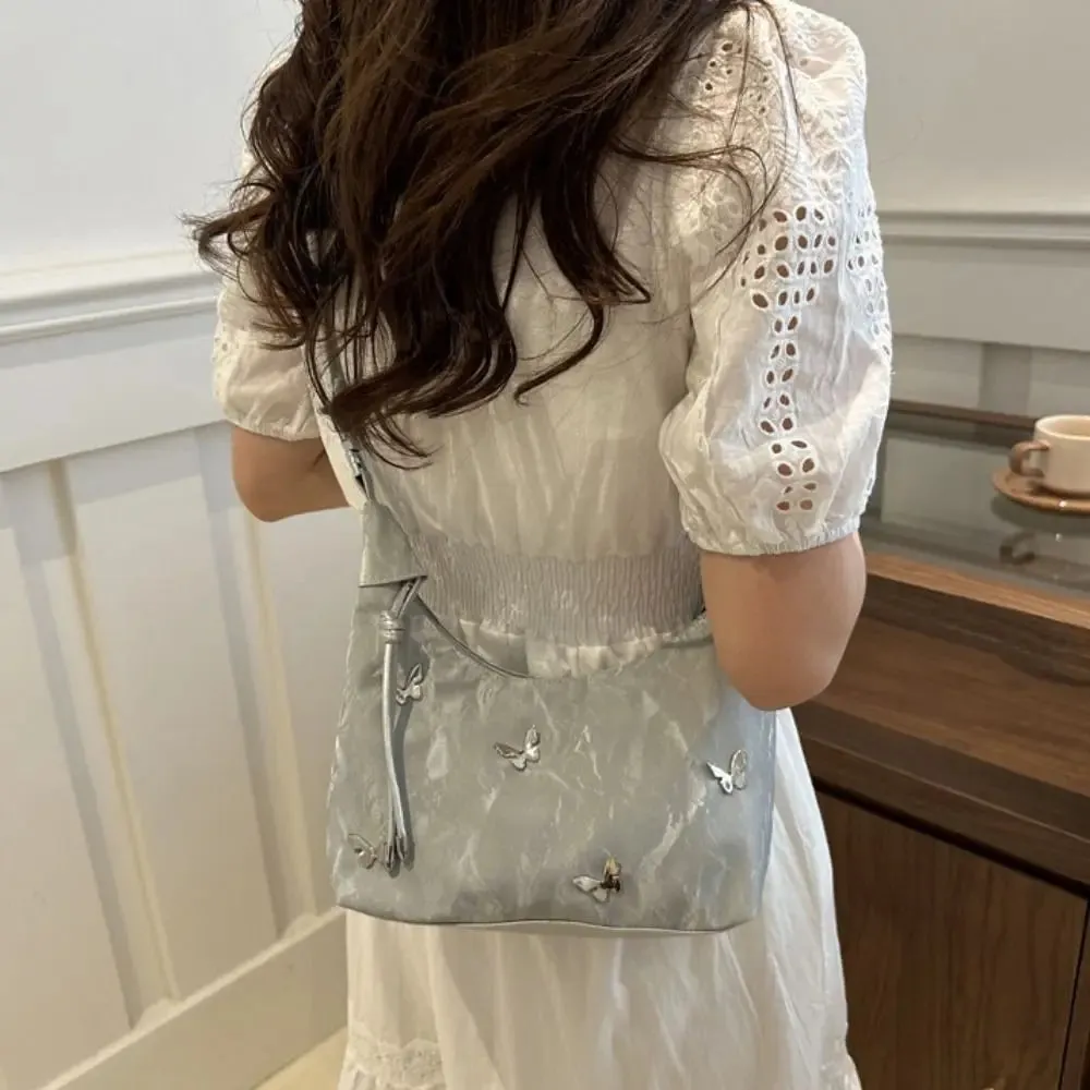 Uakiss New Small Crossbody Bag PU Leather Solid Color Shoulder Bag Butterfly Commuting Bag Girl