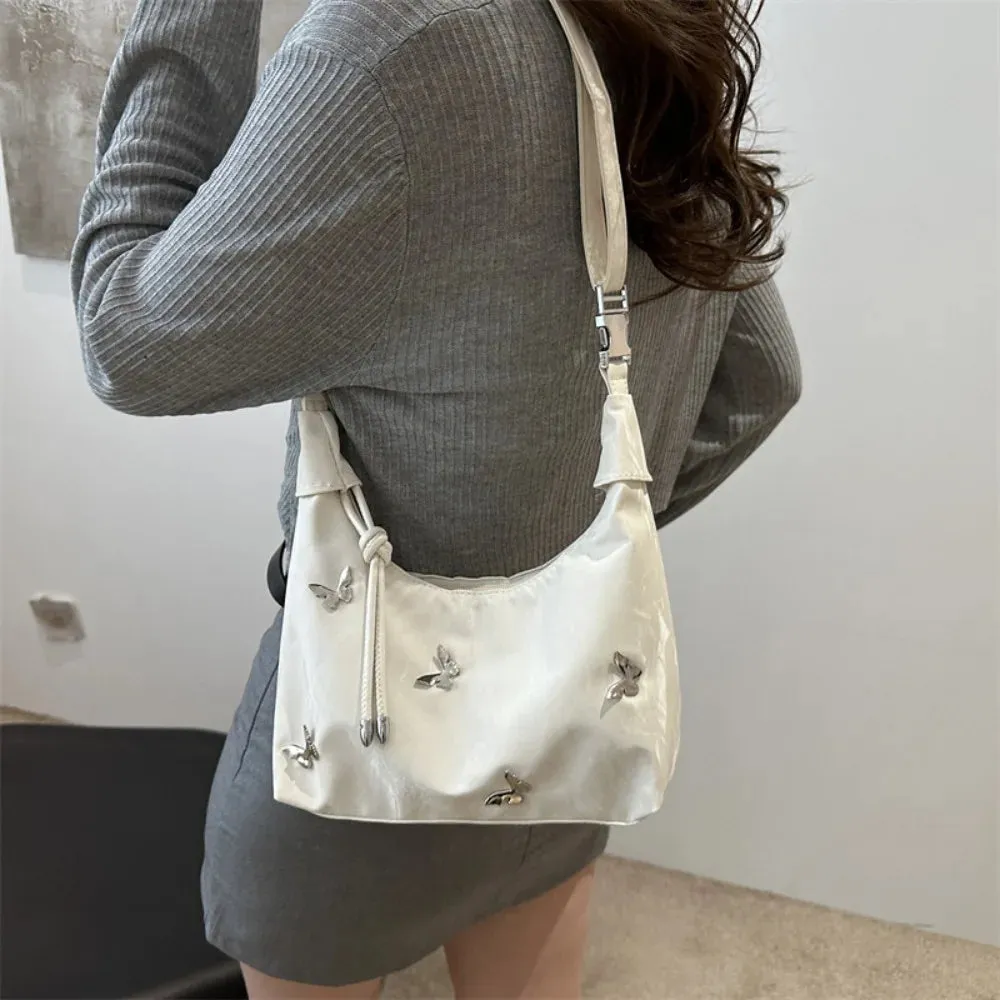 Uakiss New Small Crossbody Bag PU Leather Solid Color Shoulder Bag Butterfly Commuting Bag Girl