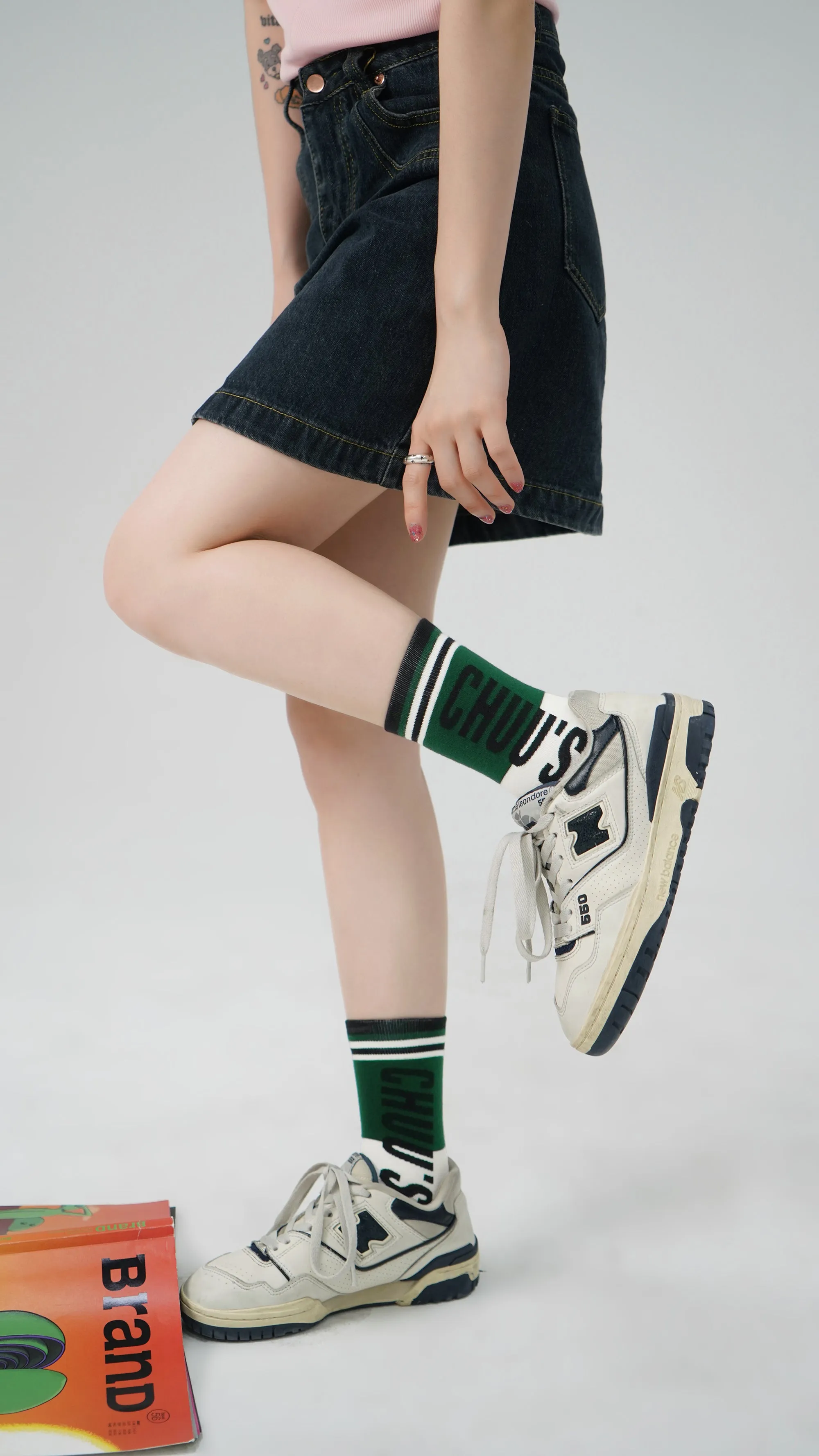 Vintage Lined High Socks