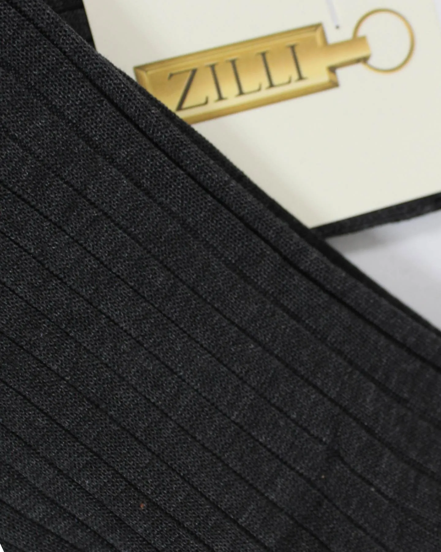 Zilli Socks Dark Charcoal Gray Ribbed - US 9 1/2 - EUR 42 1/2 Mid Calf Men Socks SALE